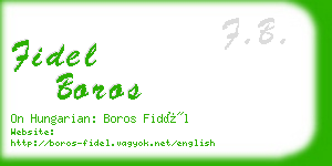 fidel boros business card